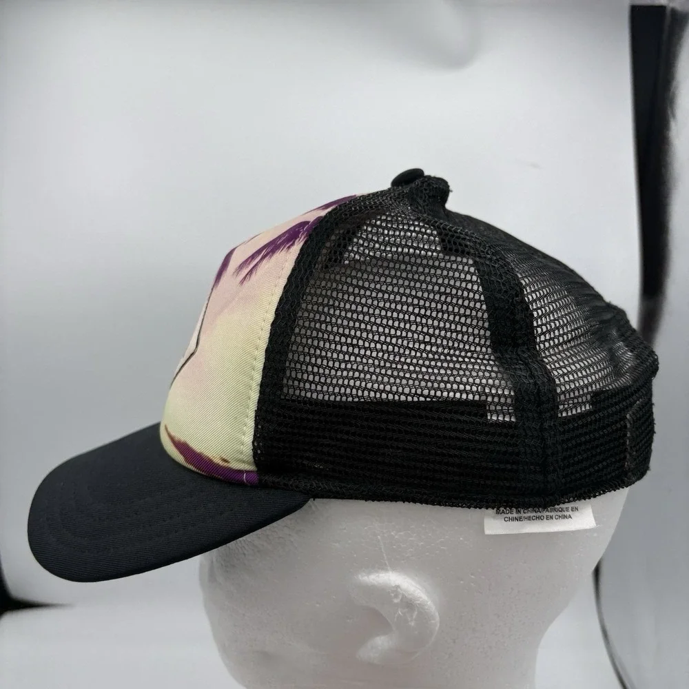 Hurley Hat Cap Womens Snapback One Size Tropical Trucker Mesh‎ Palm Tree Ca